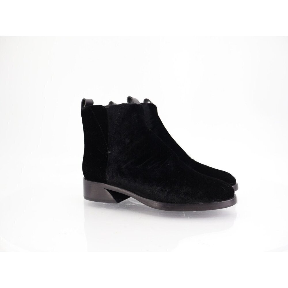 Mercedes Castillo Xandra Black Velvet Pull On Ankle Boots Women’s Size 5 35